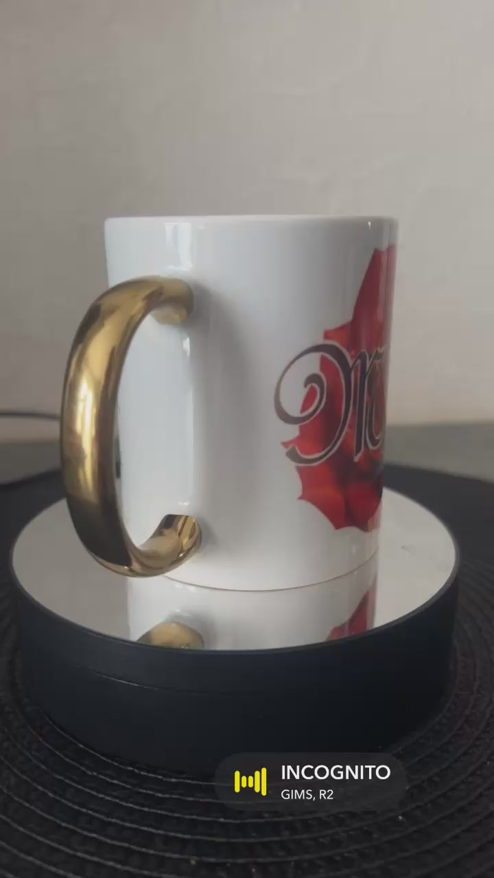 Mug blanc et or